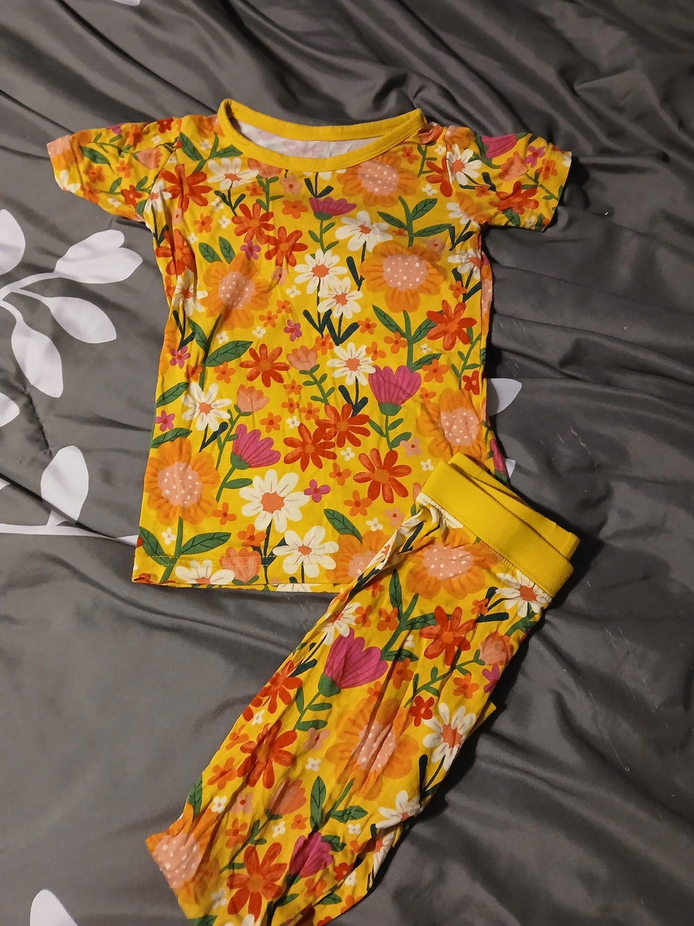 Little Sleepies Yellow Floral Short Sleeve Pajama Set